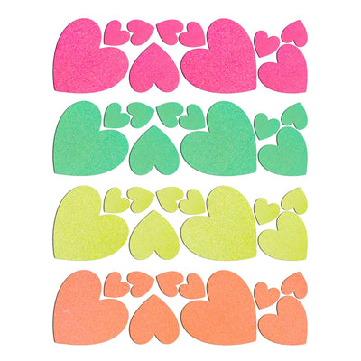 Heart Blacklight Reflective Body Stickers by Sasswear