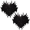 Black Flames Heart Pasties