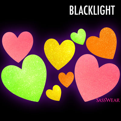 Hearts Glow-in-the-Dark Body Stickers-Mini - Sasswear