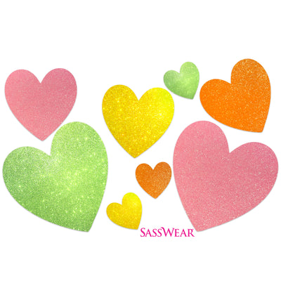 Hearts Glow-in-the-Dark Body Stickers-Mini - Sasswear