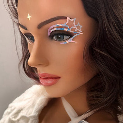 sasswear star face and eye decal stickers holographic