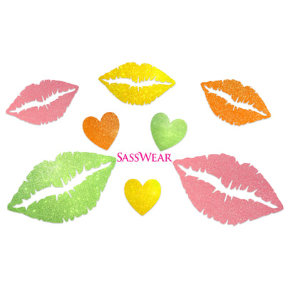 Lips/Kiss Glow-in-the-Dark Body Stickers-Mini - Sasswear