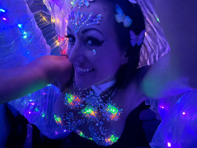 Lit Nips LED Pasties on woman dancing