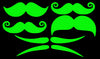 Mustache Neon Glow Body Stickers-Mini