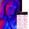 neon pink eye stickers for rave and festival makeup by sasswear