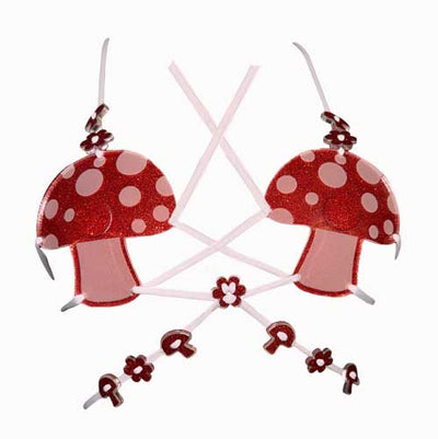 Light Up Red Mushroom Festival Bra