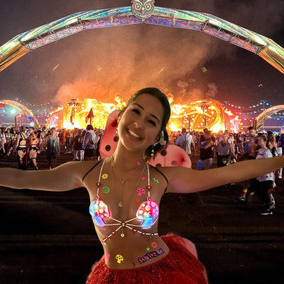 Light Up Red Mushroom Festival Bra