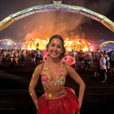 Light Up Red Mushroom Festival Bra