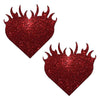 Glitz Nips Flaming Red Heart Pasties