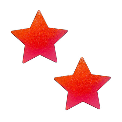 Righteous Ruby Red Metallic Star Glitz Nips Pasties