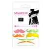 Mustache Glow Body Finger Stickers Neon - Sasswear