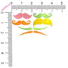 Mustache Glow Body Finger Stickers Neon - Sasswear