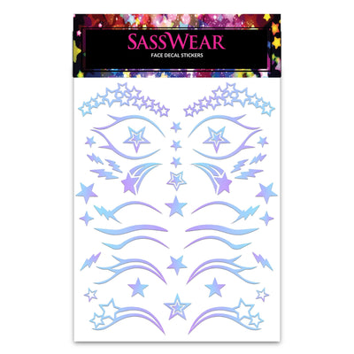 sasswear star face and eye decal stickers holographic