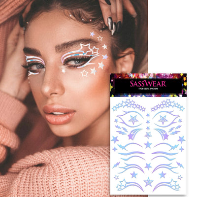 sasswear face and eye decal stickers holographic