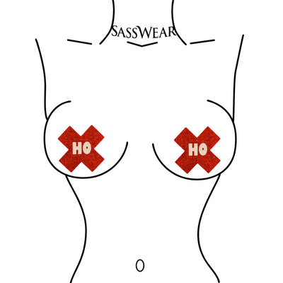 Sasswear Red X Ho Ho Christmas Pasties Vector Form