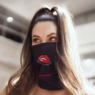 Face Mask Bandana | Red Lips/ No Kissing by Mapalé - Sasswear